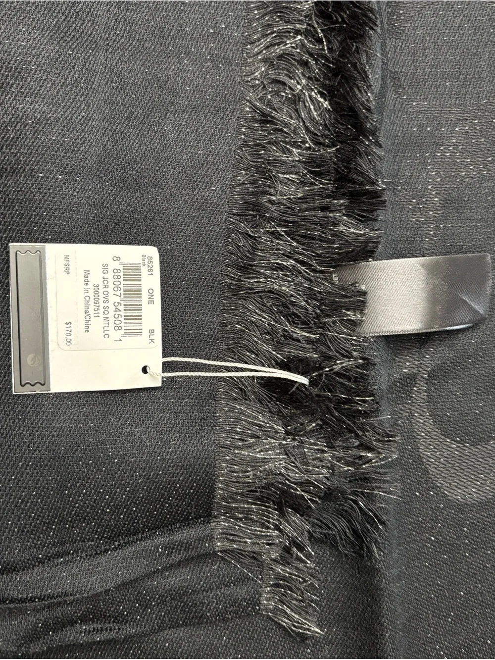 NWT. Black Coach Scarf.